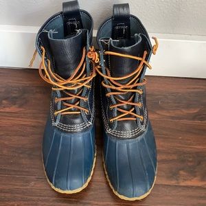 LL Bean Classic Duck Boot Blue Tan Women’s Size 8